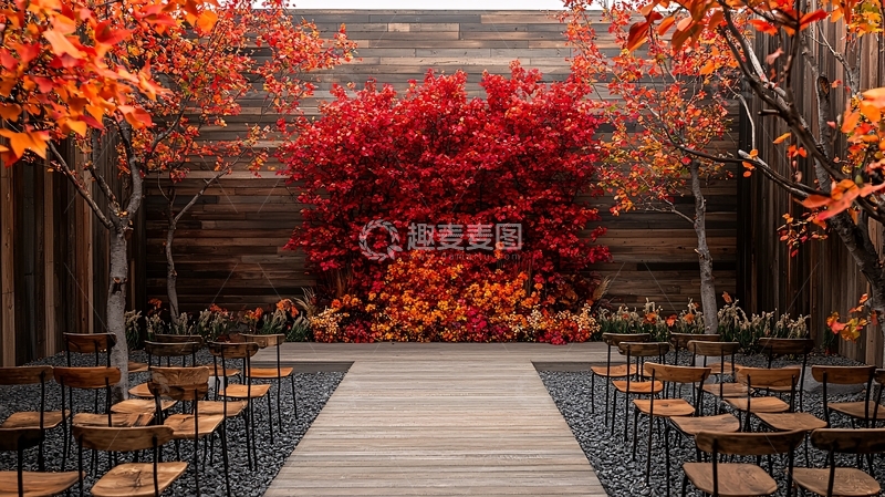 高清大图下载【趣麦麦图】秋季庭院婚礼场景