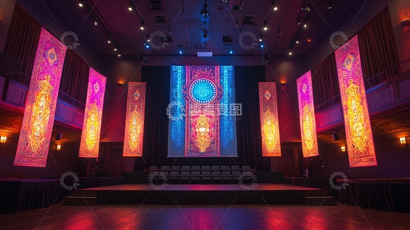 高清大图下载【趣麦麦图】舞台背景装饰华丽大气
