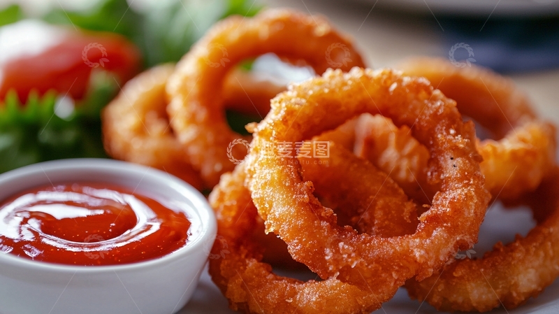 高清大图下载【趣麦麦图】酥脆金黄洋葱圈