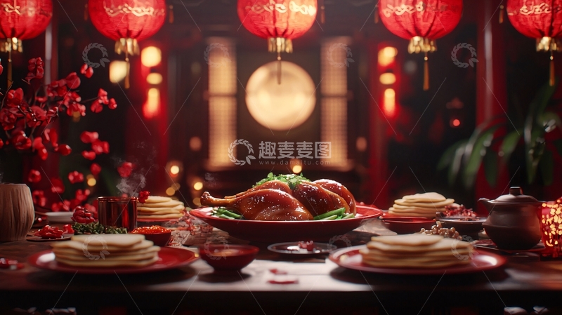 高清大图下载【趣麦麦图】中式年夜饭