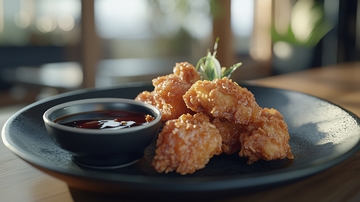 酥脆炸鸡块配酱汁