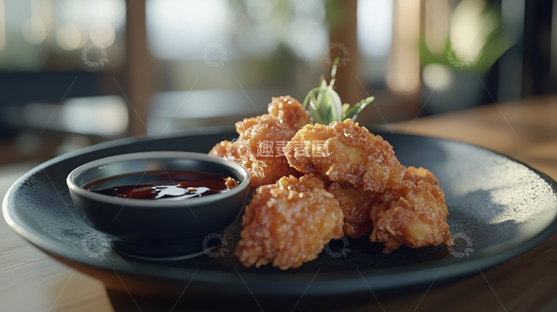 高清大图下载【趣麦麦图】酥脆炸鸡块配酱汁