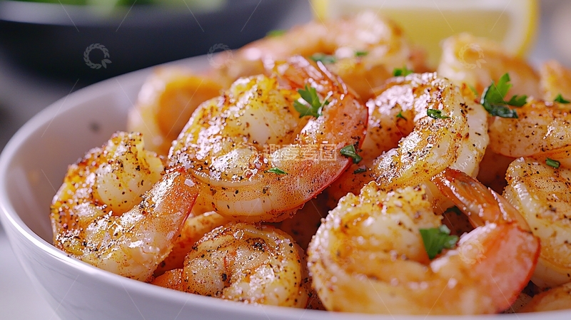 高清大图下载【趣麦麦图】香煎虾仁