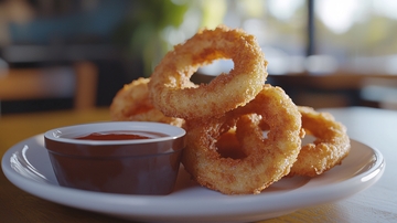 酥脆金黄的洋葱圈