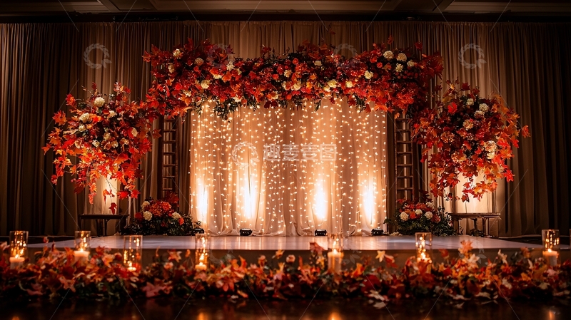 高清大图下载【趣麦麦图】喜庆红色婚礼舞台
