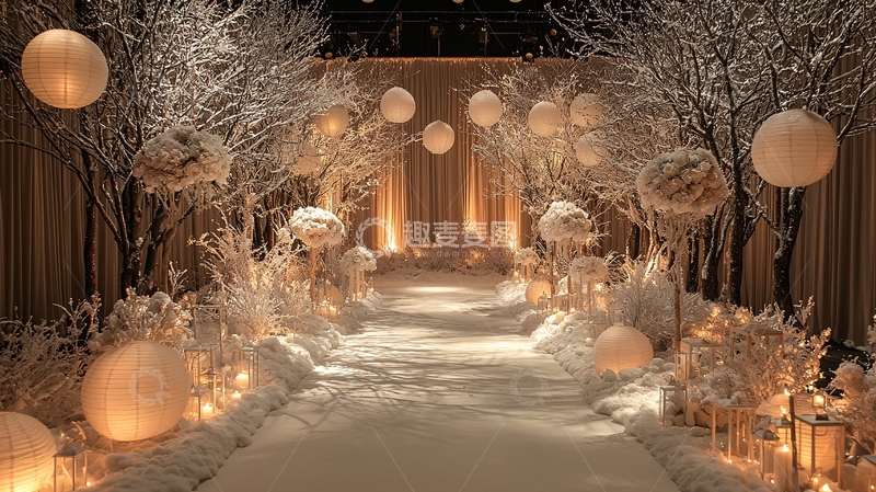 高清大图下载【趣麦麦图】雪地梦幻婚礼场景
