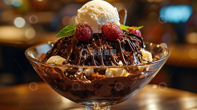 高清大图下载【趣麦麦图】巧克力熔岩蛋糕
