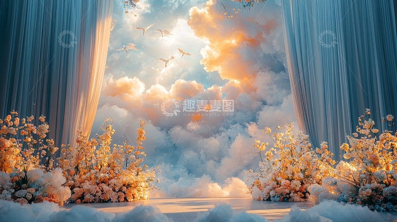 高清大图下载【趣麦麦图】云中舞台般的梦幻场景