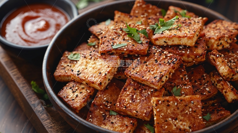 高清大图下载【趣麦麦图】香煎豆腐块