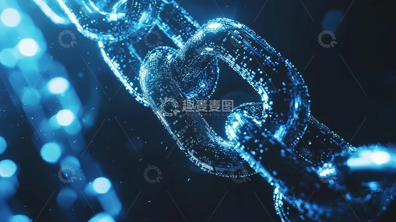 高清大图下载【趣麦麦图】蓝色水滴链条