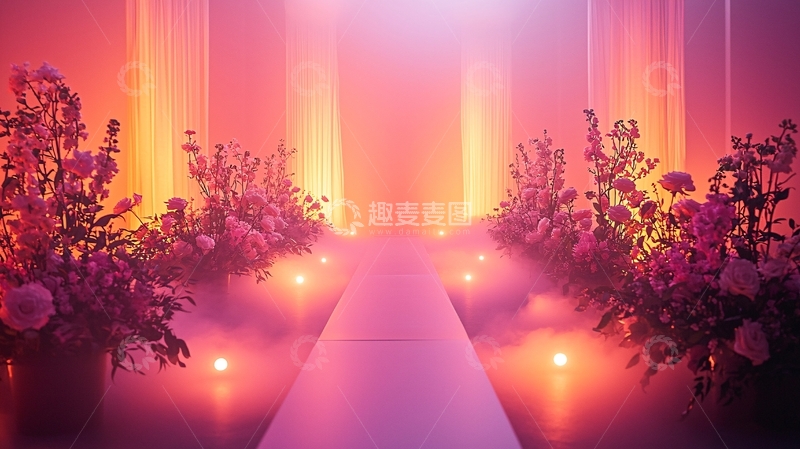 高清大图下载【趣麦麦图】浪漫花路场景