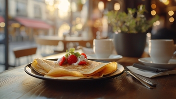 法式薄饼草莓咖啡店