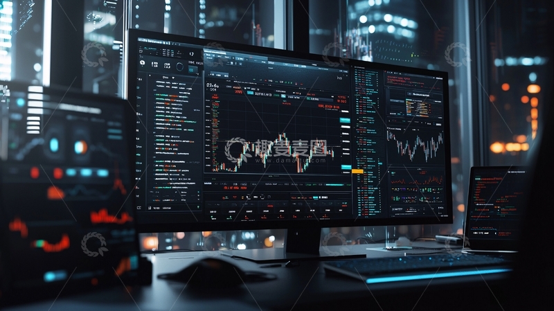 高清大图下载【趣麦麦图】夜景金融交易