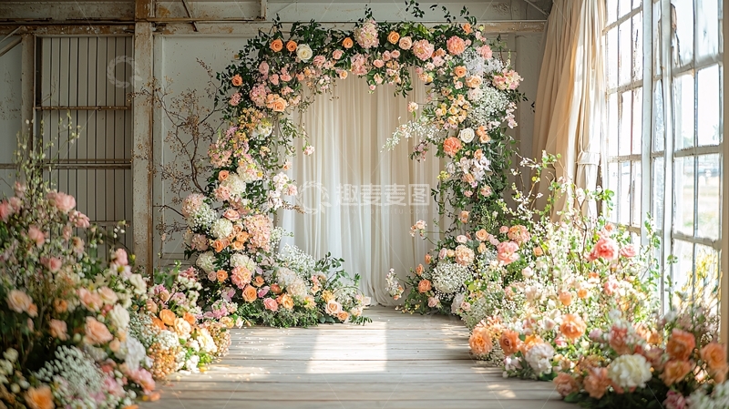 高清大图下载【趣麦麦图】花拱门婚礼背景