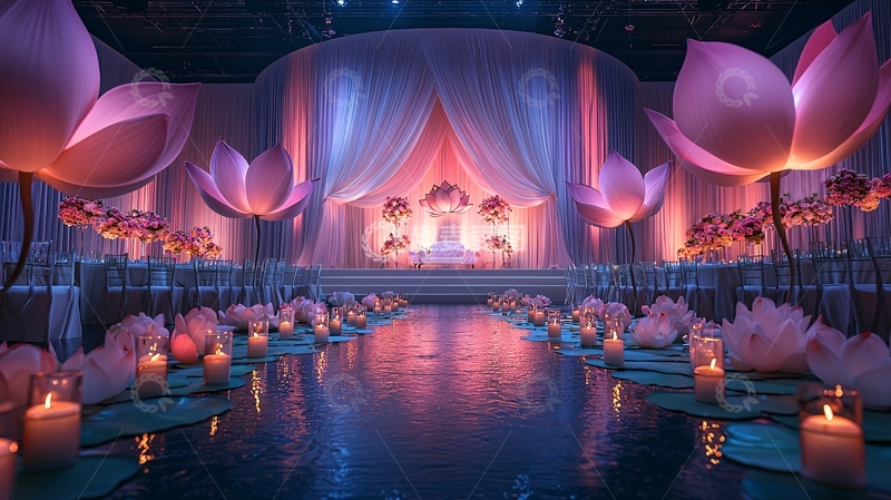 高清大图下载【趣麦麦图】粉色莲花主题的婚礼