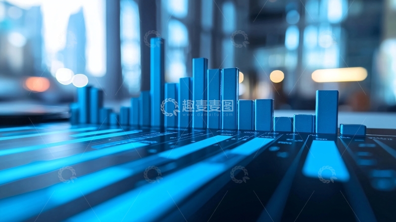 高清大图下载【趣麦麦图】蓝色商务图表