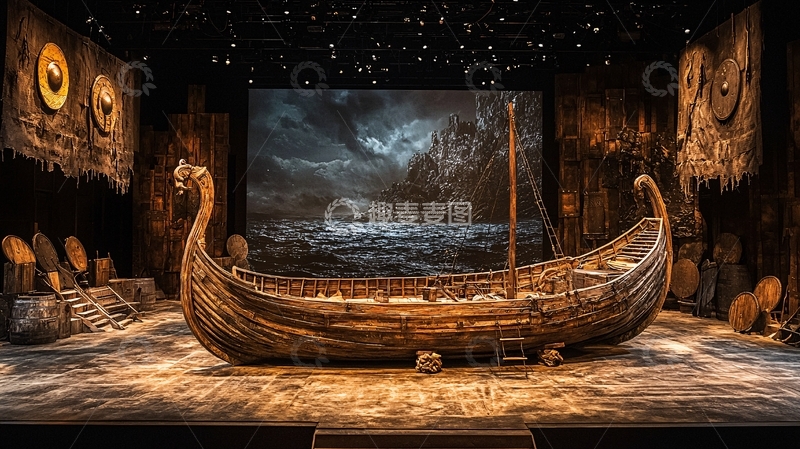 高清大图下载【趣麦麦图】维京船在舞台上