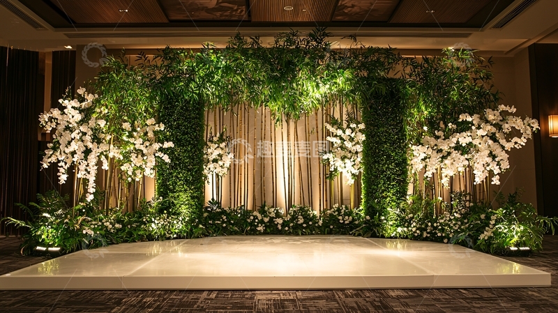 高清大图下载【趣麦麦图】绿色植物和鲜花的舞台