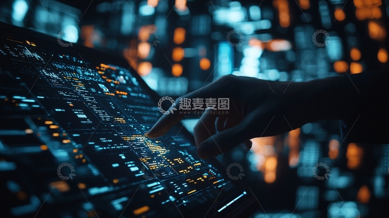 高清大图下载【趣麦麦图】黑暗背景下的电路板