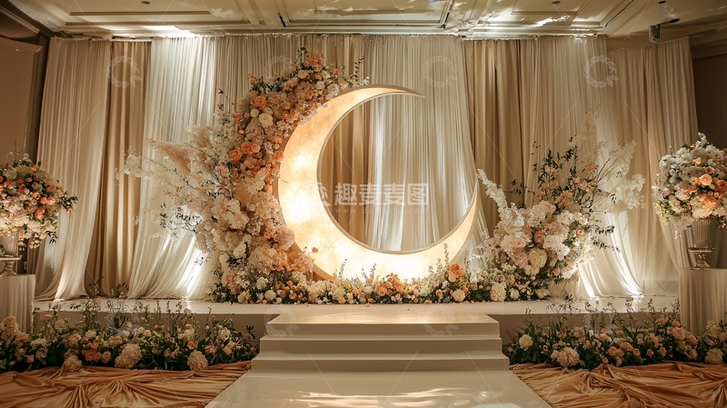 高清大图下载【趣麦麦图】浪漫月亮主题婚礼舞台