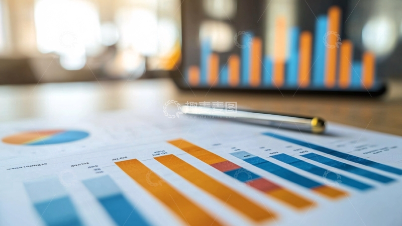 高清大图下载【趣麦麦图】办公桌上的报表和图表