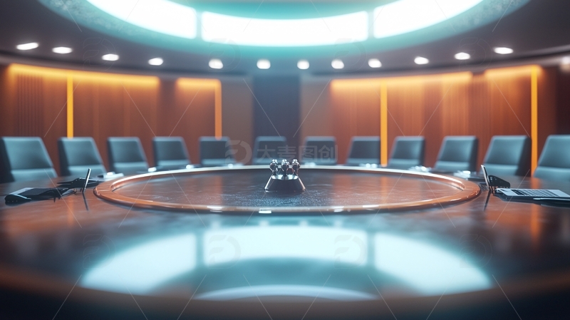 高清大图下载【趣麦麦图】圆形会议桌高端会议室