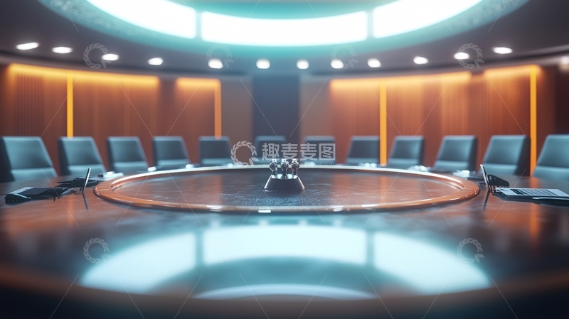 高清大图下载【趣麦麦图】圆形会议桌高端会议室