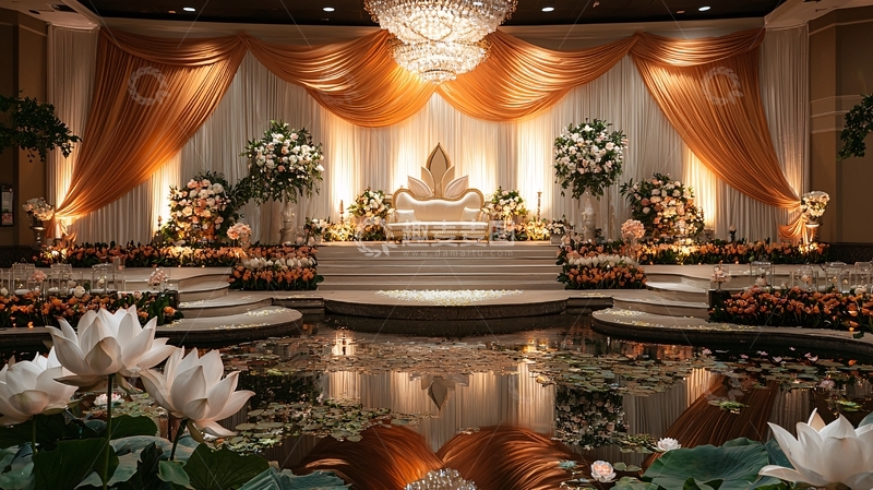 高清大图下载【趣麦麦图】豪华婚礼金色舞台