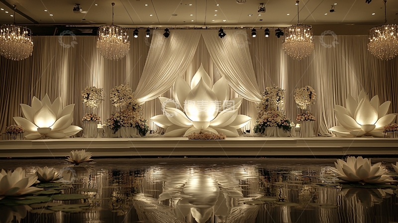 高清大图下载【趣麦麦图】婚礼舞台莲花主题