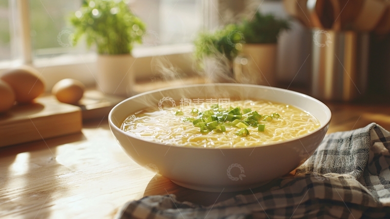 高清大图下载【趣麦麦图】热气腾腾的鸡蛋面