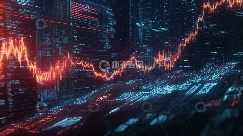 高清大图下载【趣麦麦图】科技感股票数据波动图