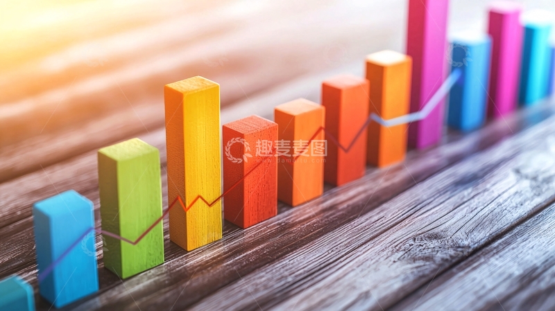 高清大图下载【趣麦麦图】彩色木块柱状图