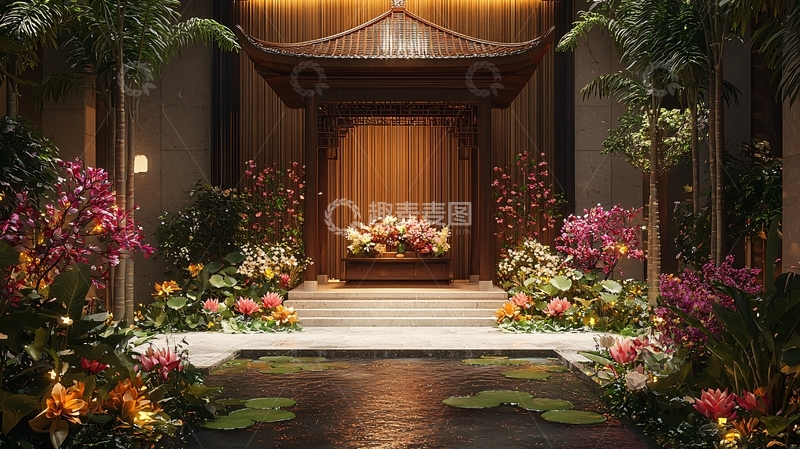 高清大图下载【趣麦麦图】中式庭院景观小品