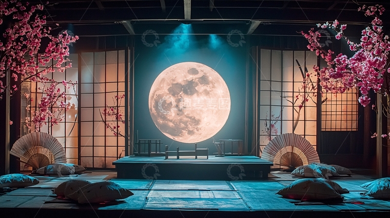 高清大图下载【趣麦麦图】舞台上月亮