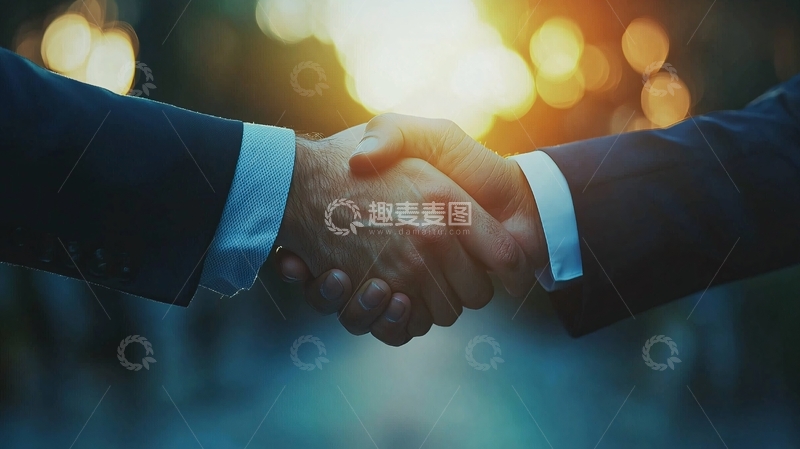 高清大图下载【趣麦麦图】商务合作握手