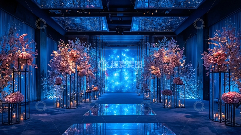 高清大图下载【趣麦麦图】蓝色的婚礼场景