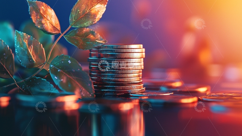 高清大图下载【趣麦麦图】金币树叶背景