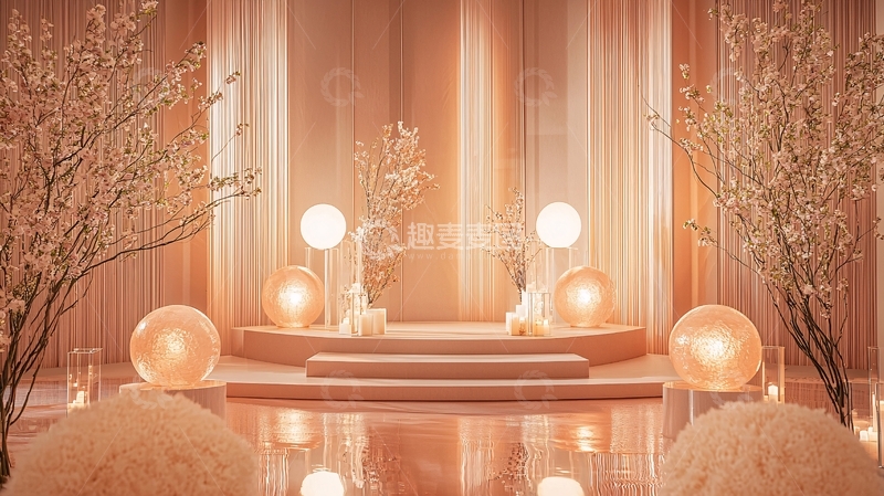 高清大图下载【趣麦麦图】粉色浪漫舞台背景