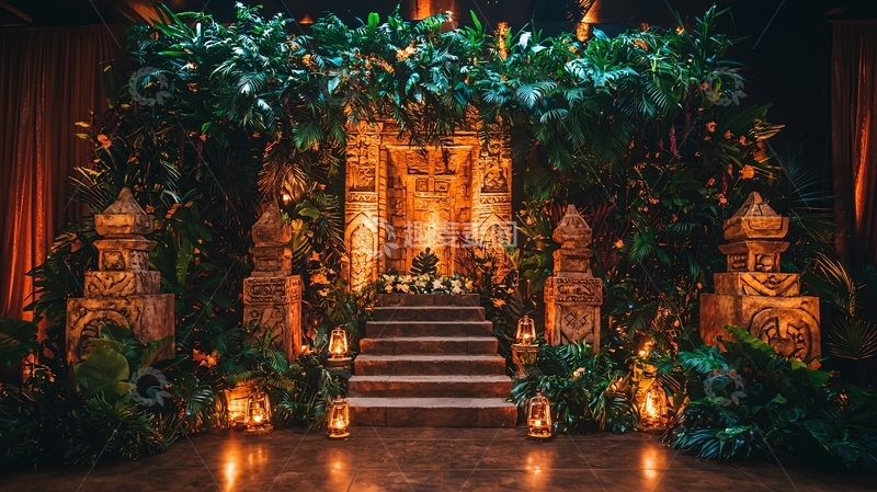 高清大图下载【趣麦麦图】丛林主题舞台场景
