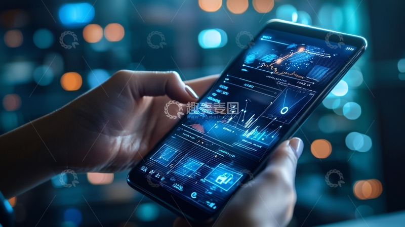 高清大图下载【趣麦麦图】夜景中双手操作平板电脑