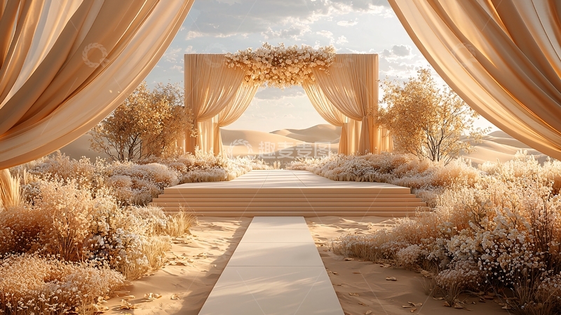 高清大图下载【趣麦麦图】金色沙漠婚礼舞台