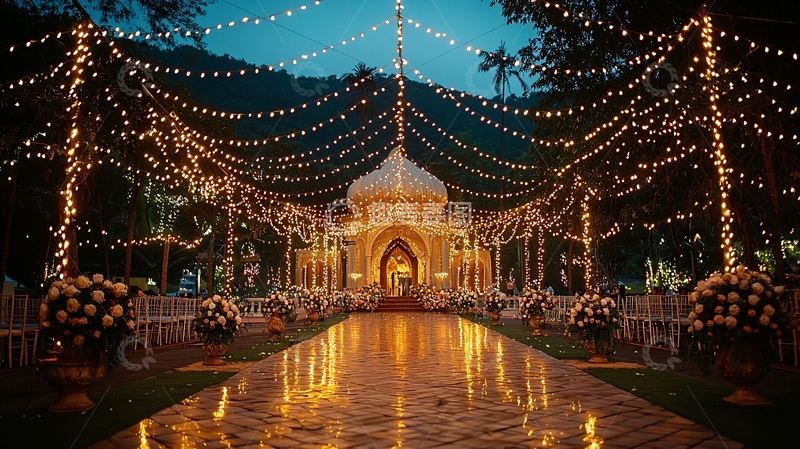 高清大图下载【趣麦麦图】浪漫灯光婚礼场景