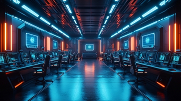 未来科技感控制室