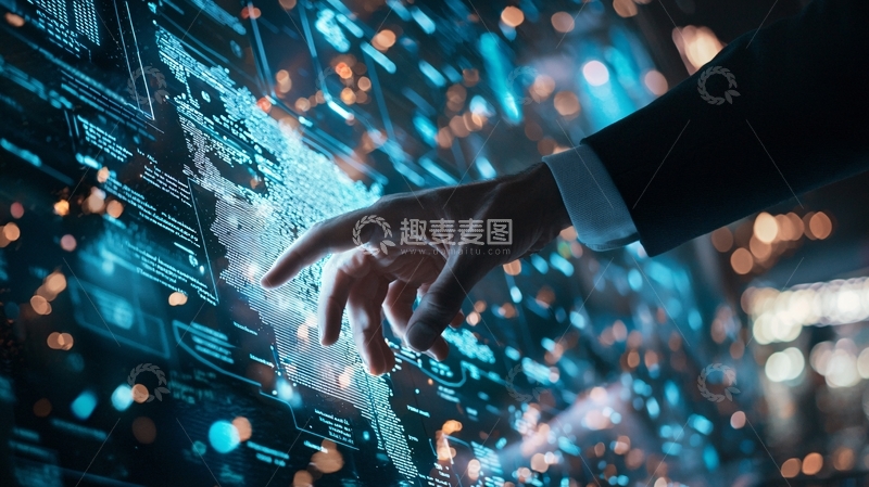 高清大图下载【趣麦麦图】科技感数据触控屏