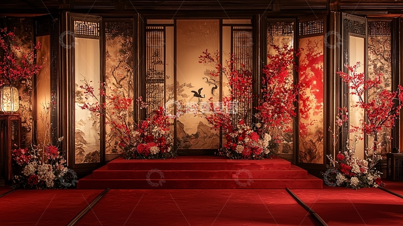 高清大图下载【趣麦麦图】中式婚礼舞台背景