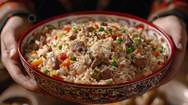 高清大图下载【趣麦麦图】香喷喷的肉丁炒饭