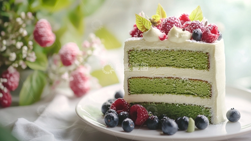 高清大图下载【趣麦麦图】抹茶蛋糕6