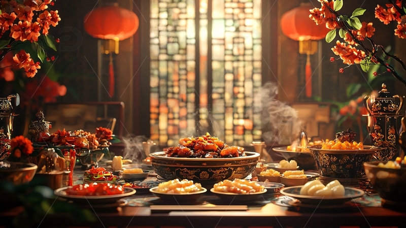 高清大图下载【趣麦麦图】中式年夜饭