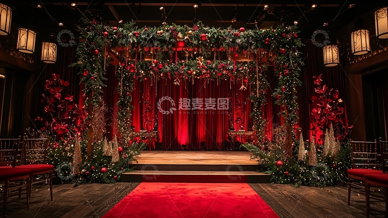 高清大图下载【趣麦麦图】红色浪漫的婚礼舞台