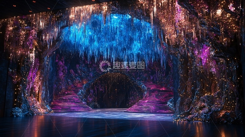 高清大图下载【趣麦麦图】奇幻色彩洞穴场景